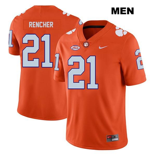 Men's Clemson Tigers #21 Darien Rencher Stitched Orange Legend Authentic Nike NCAA College Football Jersey YCT1046ZW